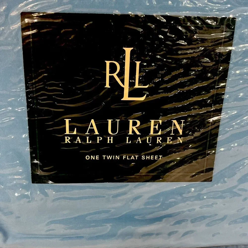 Vintage Hard To Find LAUREN Ralph Lauren‎ Solids SURF BLUE Twin Flat Sheet NEW!